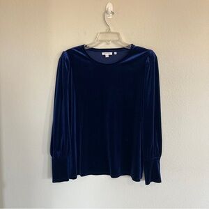 Chico’s Blue Velvet Blouse Size Large